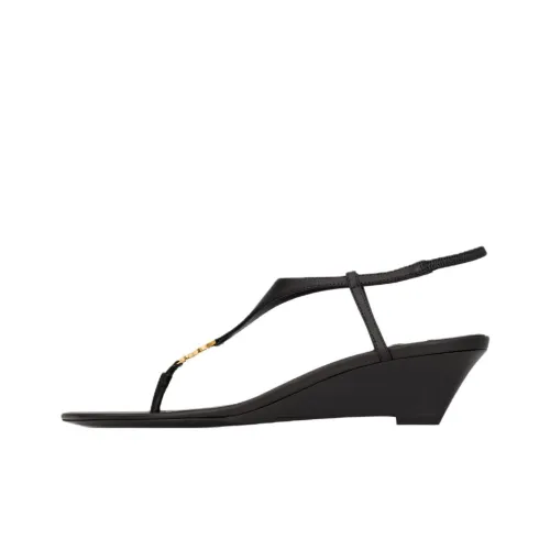 SAINT LAURENT CASSANDRE One Strap Sandals 4cm Women's Black