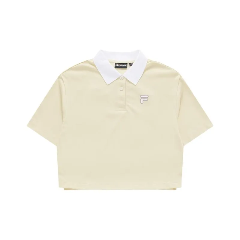 FILA FUSION FOB Series Polo Shirt Women's Lemon Cream Yellow-0