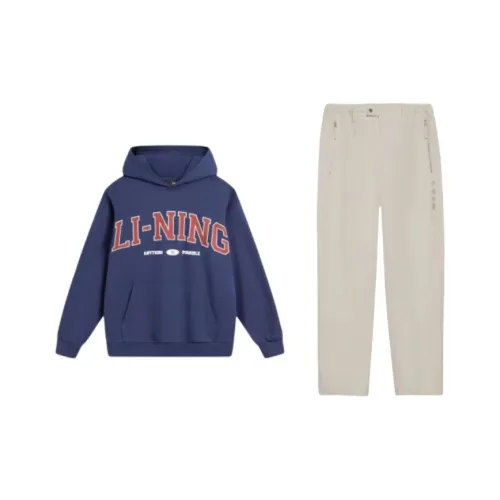 LiNing Sweatshirt Set Unisex Dark Ship Blue