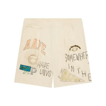 Aape SS25 Casual Shorts Men's White IVN
