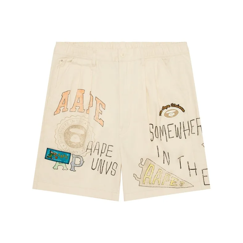 Aape SS25 Casual Shorts Men's White IVN-0
