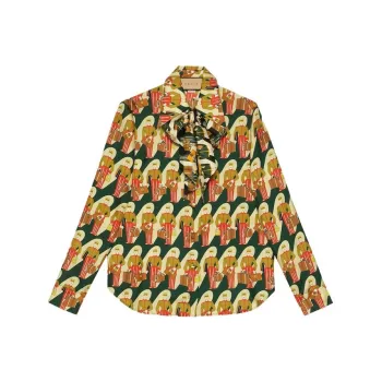 GUCCI Graphic-Print Long-Sleeved Shirt