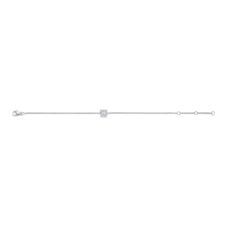 De Beers 18kt White Gold Aura Princess cut Diamond Bracelet-1