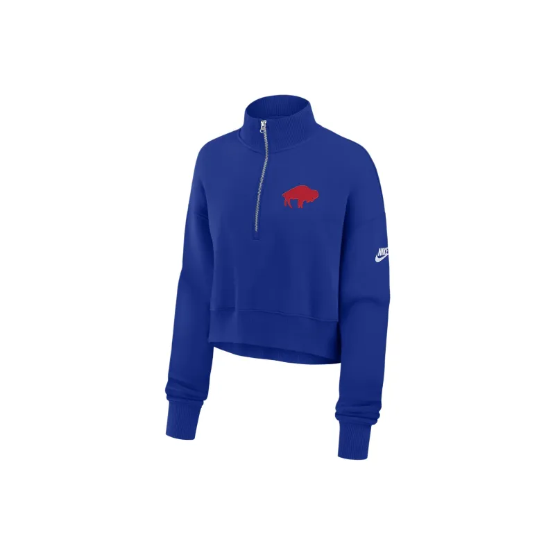 Nike Buffalo Bills Rewind Phoenix Women's Nike Nfl Cropped 1/4 Zip Crew-0