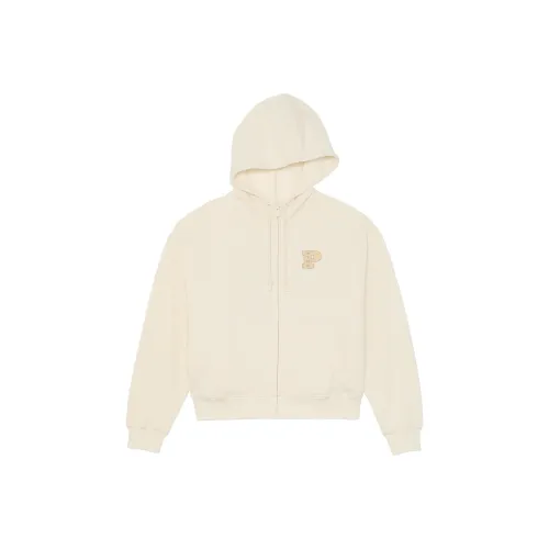 Victoria's Secret PINK Ivy Fleece Campus Full-Zip Hoodie/L-EWS Sweatshirt Women's Limited Edition White Shell