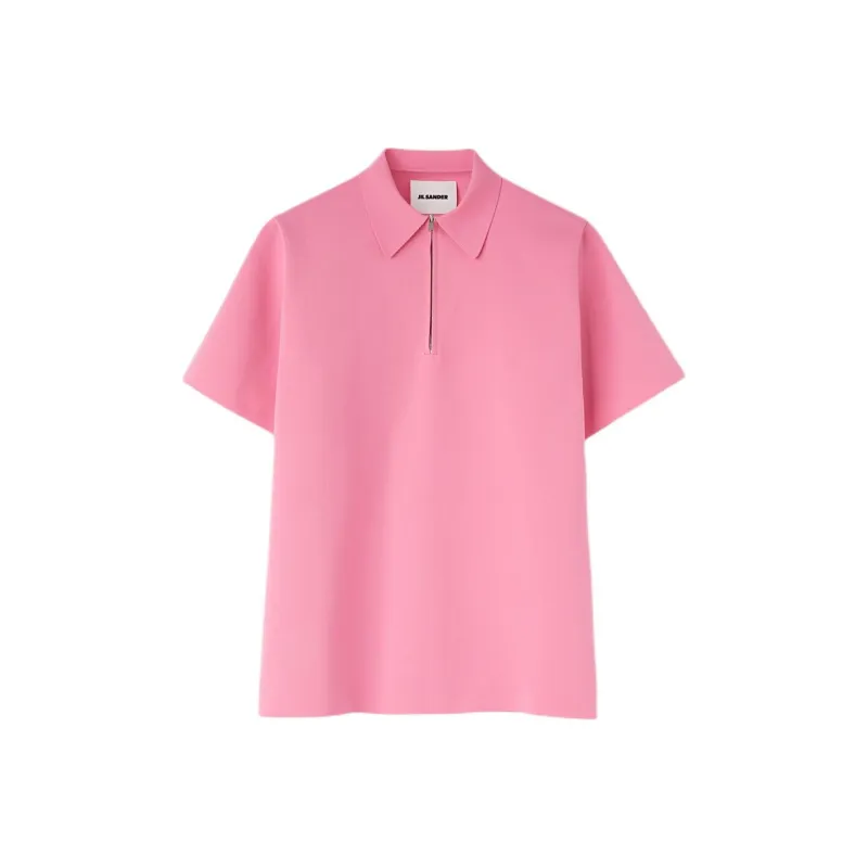 JIL SANDER Zip Detailed Straight Hem Polo Top-0