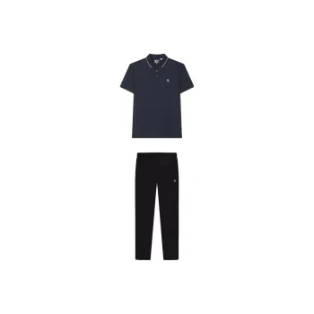 FILA Casual Sportswear Men Legend Blue+Jet Black