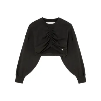 PALM ANGELS Ruched detail Cropped Sweatshirt