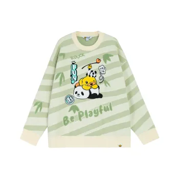 B.Duck Knitwear Women's Green White Stripes