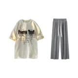 Clothing Sets (Apricot Top+Gray Pants)