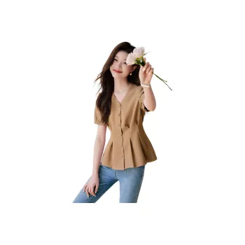 Mo Han Yi Mei SS24 Shirt Women's Khaki Green