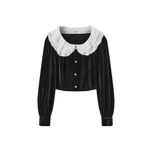 LEDIN Chiffon Shirt Women's Black