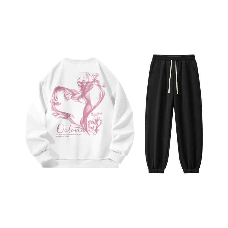 Small Columns Under The Sea Sweatshirt Set Unisex-0