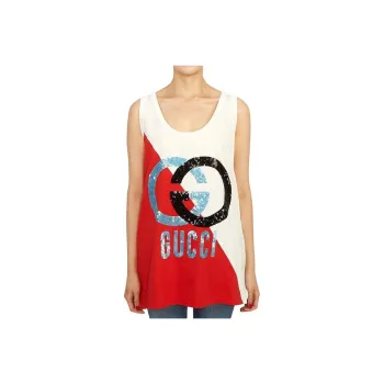 GUCCI Interlocking G Sequin embellished Tank Top
