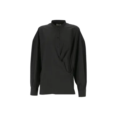 Lemaire Officer Collar Twisted Shirt 'Squid Ink'