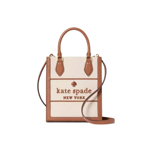 Kate Spade Canvas Tote Bag, Shopping Bag, Shoulder Bag, Crossbody Bag, Handbag Mini Women's Beige & Brown