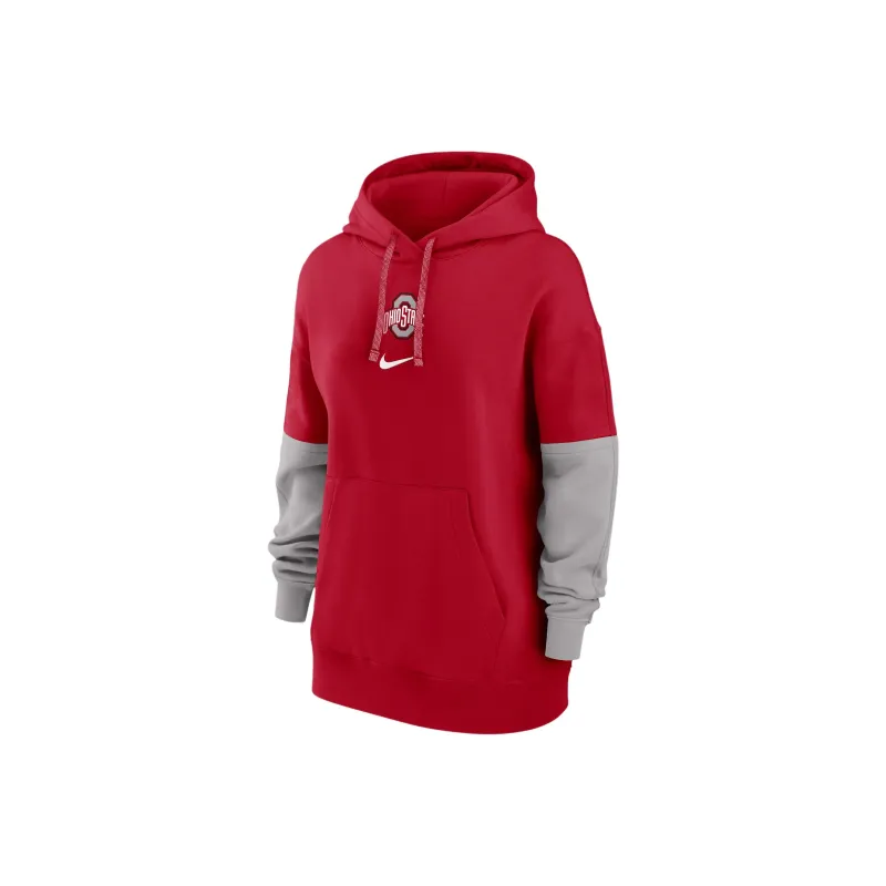 Nike Ohio State Buckeyes Sideline Essential Women's Nike College Pullover Hoodie-0