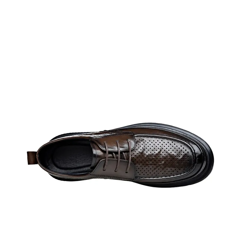Romon Dress Shoes Men Low Top Black-3