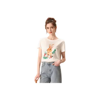 FENHONGMALI T Shirt Women's White