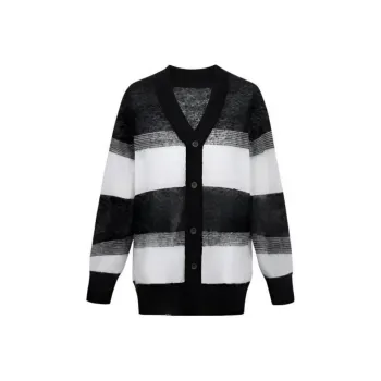 C2H4 R007 'Genesis' Knitwear Women's Black White Stripes