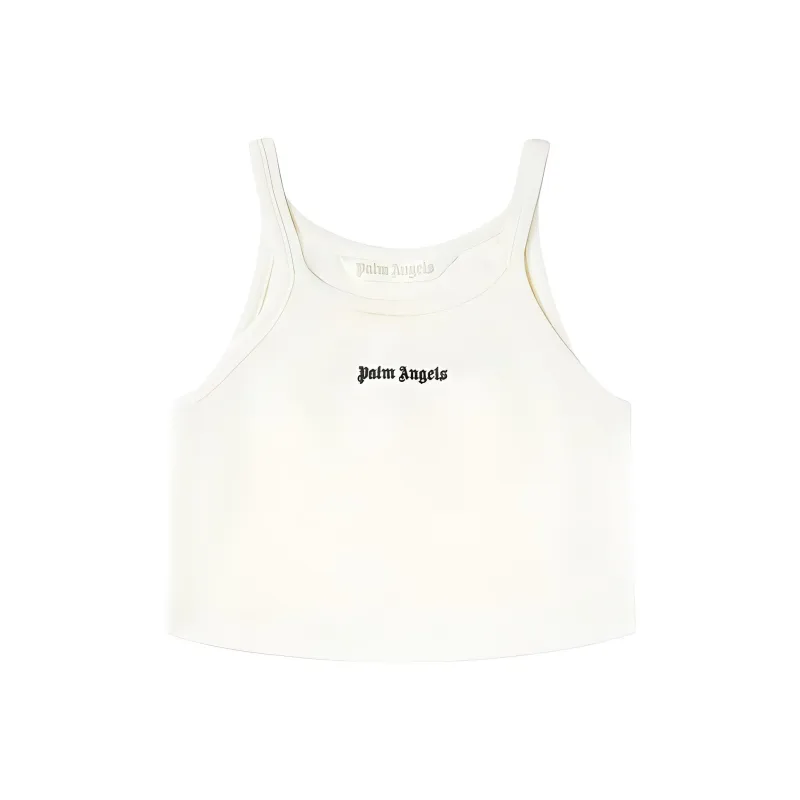 PALM ANGELS Logo Printed Crewneck Tank Top-0