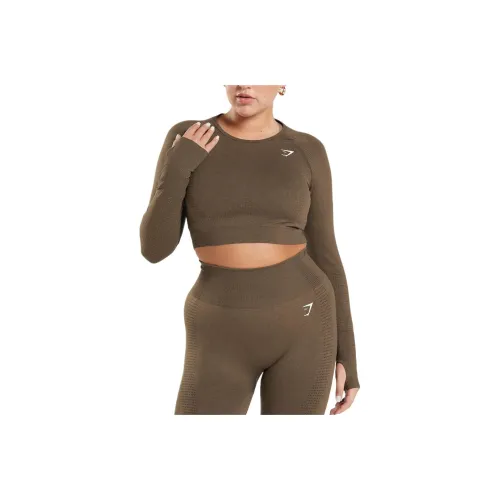 GYMSHARK T-Shirt Women's Espresso Ash Gray