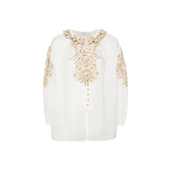Zimmermann Waverly embroidered Blouse