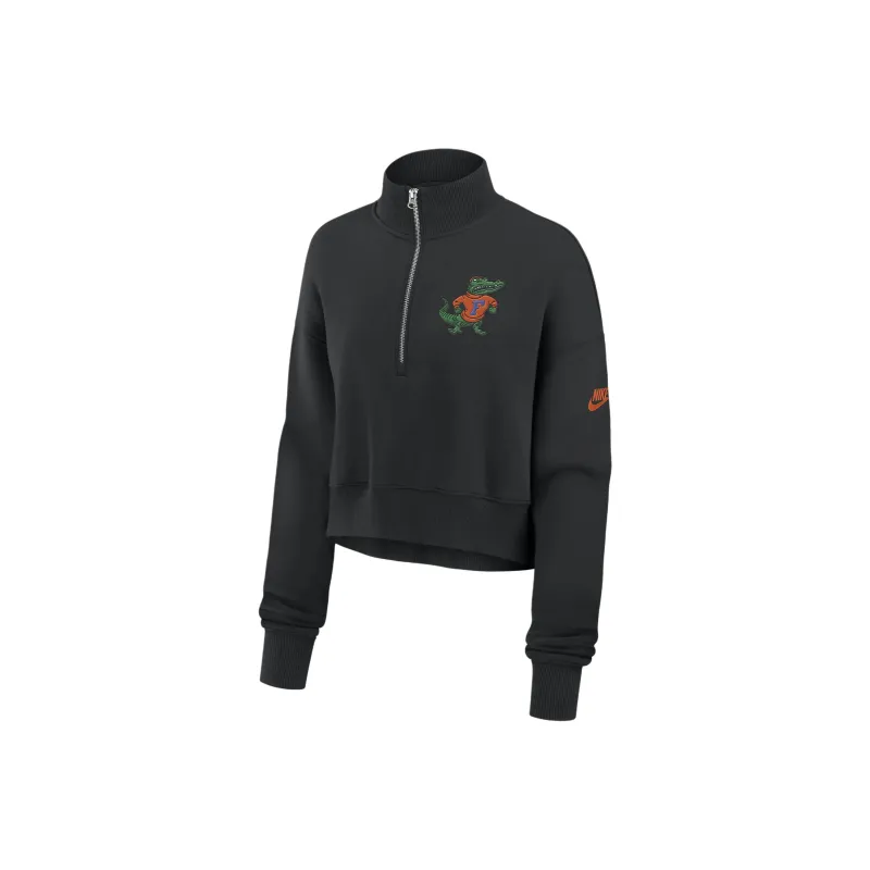 Nike Florida Gators Legacy Elevated Logo Women's Nike College Cropped 1/4-Zip Crew-0