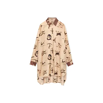 LOEWE Debossed-logo Silk Blouse