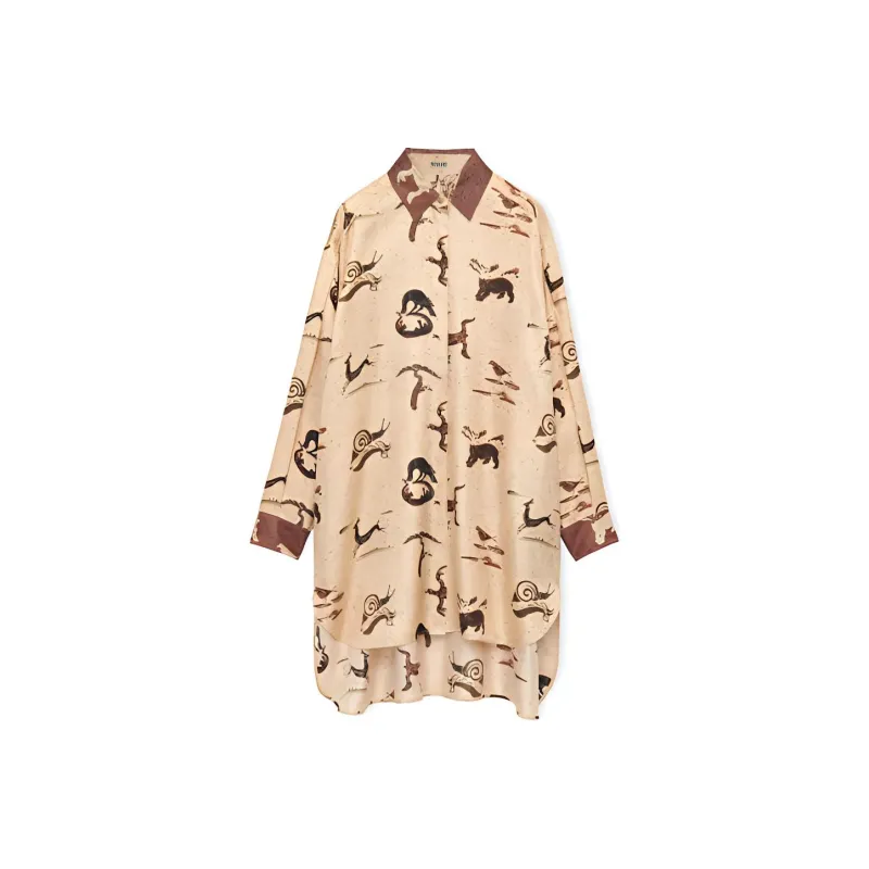 LOEWE Debossed-logo Silk Blouse-0