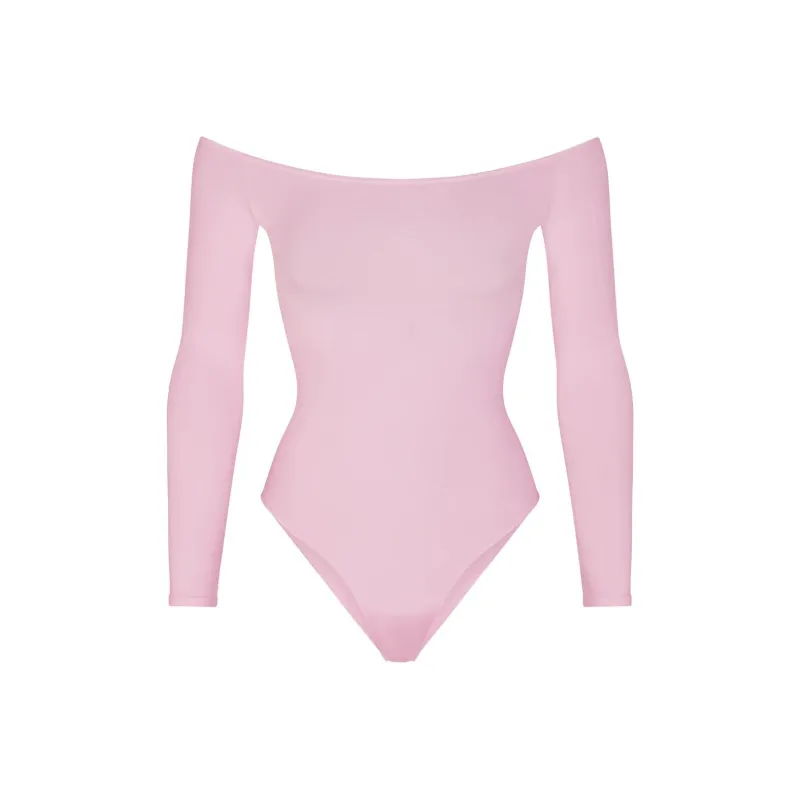 SKIMS ESSENTIAL OFF THE SHOULDER BODYSUIT Bodysuits Women's CHERRY BLOSSOM/Cherry Blossom-0