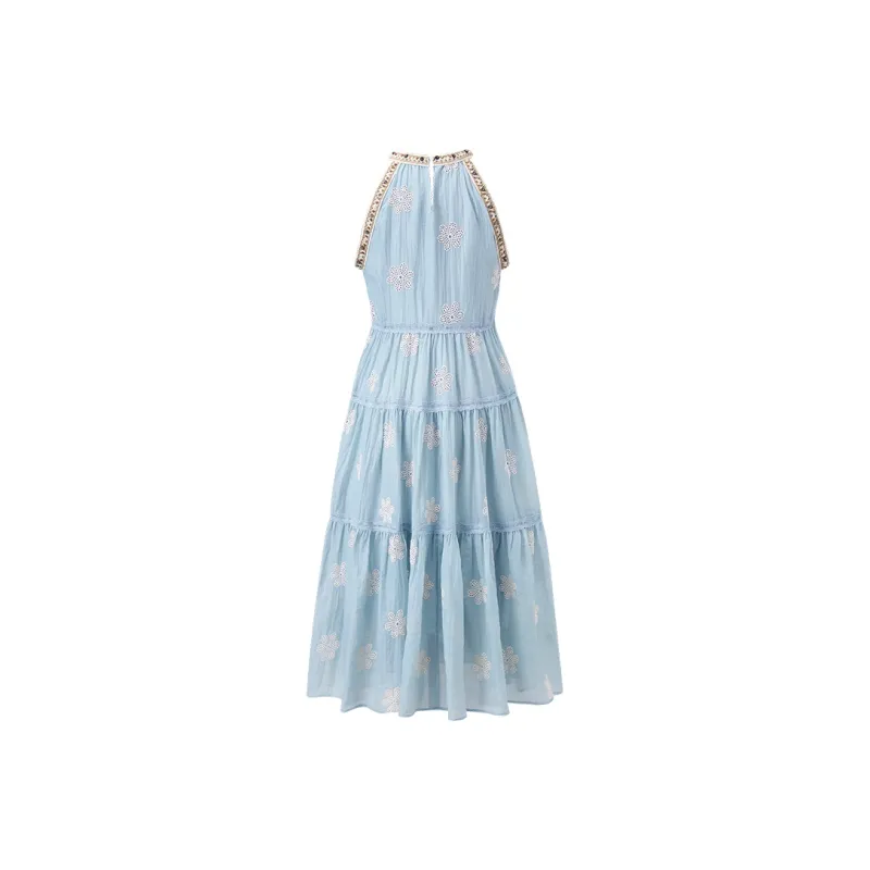 ACAINES Sleeveless Dress Women's Blue-1