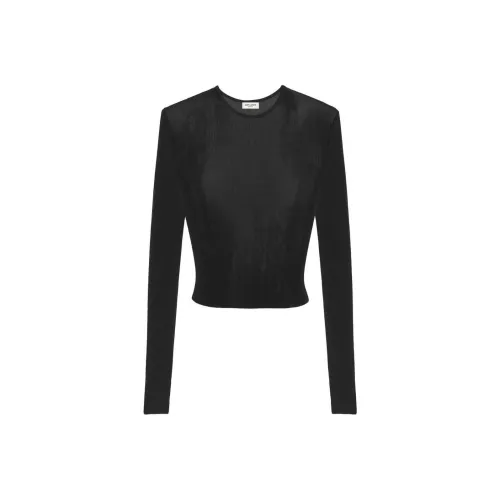 SAINT LAURENT Round neck Fine knit Top