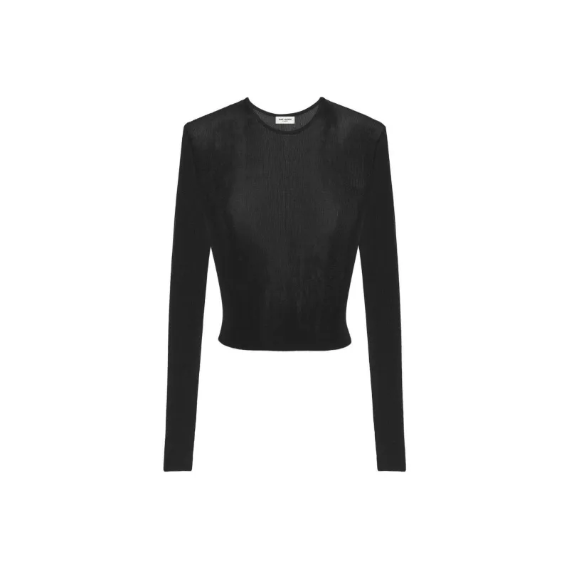 SAINT LAURENT Round neck Fine knit Top-0