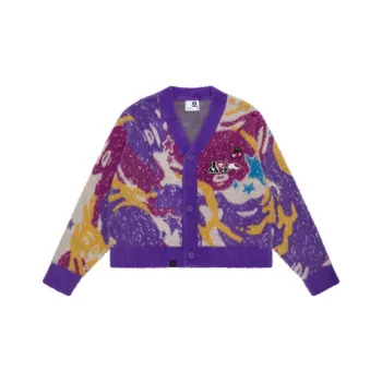 Aape Logo appliqué Colour block Textured Cardigan