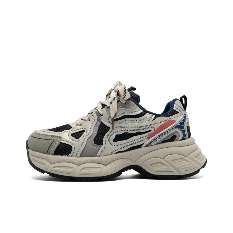 Circle Small Cushioning, Slip Resistant, Breathable, Supportive, Lightweight Low Top Chunky Sneakers Women's-8