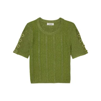 Sandro T Shirts Women's Olive Green