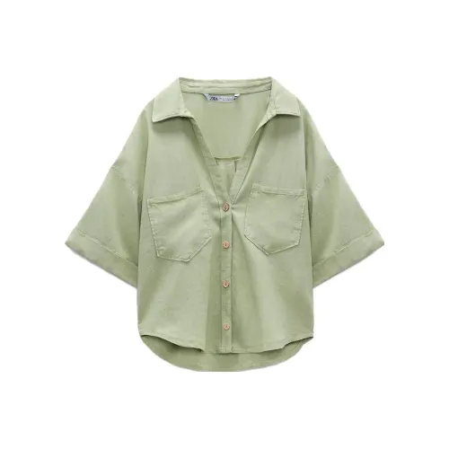ZARA Shirts Women's Light Khaki