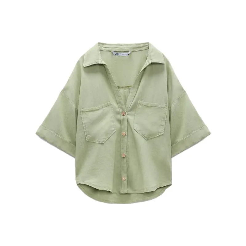 ZARA Shirts Women's Light Khaki-0
