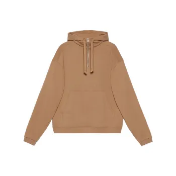 GUCCI Women's Vintage Logo Half Zip Sweatshirt Camel