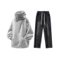 Clothing Set (Top in Cloud Gray+Pants in Black)