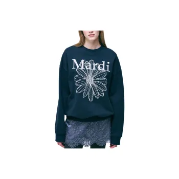 MARDI MERCREDI SWEATSHIRT FLOWERMARDI NEEDLEWORK NAVY LIGHTGREY Sweatshirt Women's Marine Blue