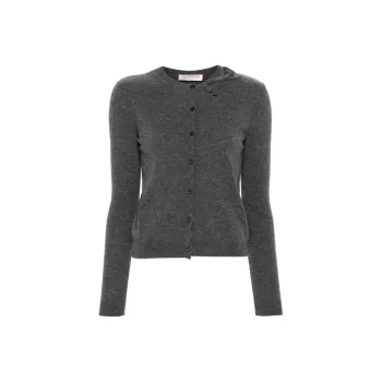 Valentino Bow Detailed Crewneck Cardigan