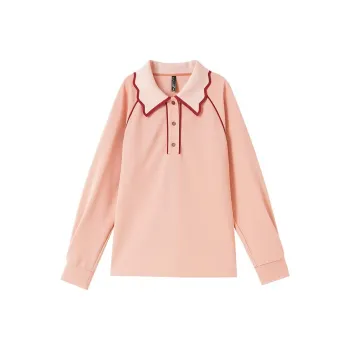 OUNIXUE Polo Shirt Women's Orange Red