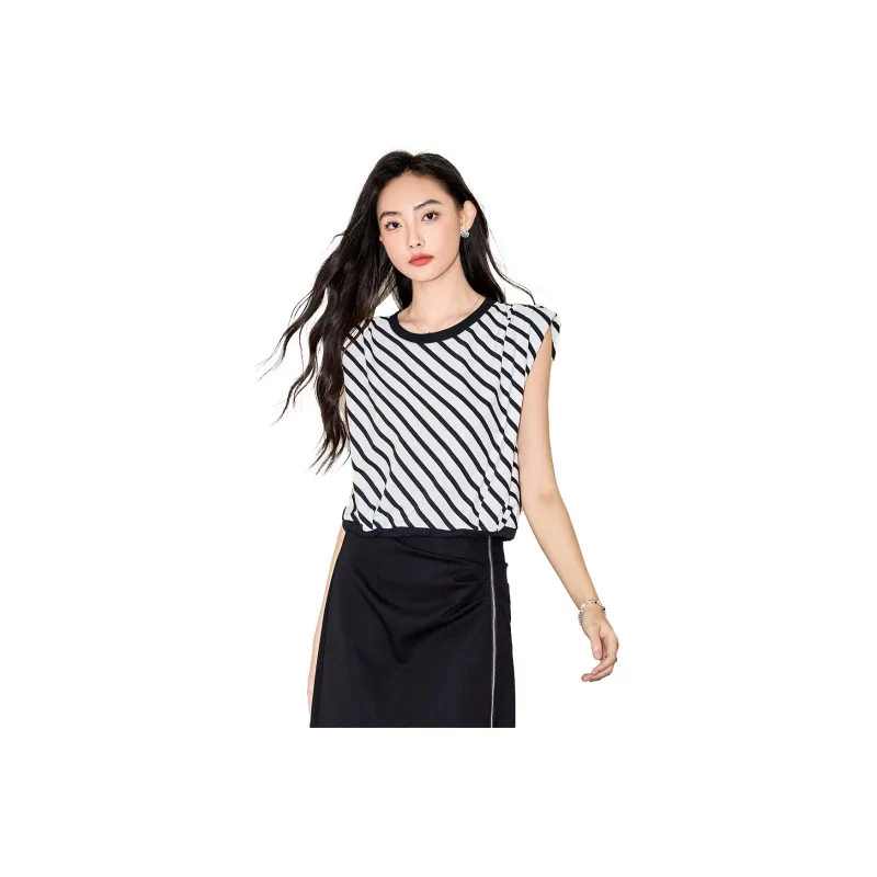 SMEN T Shirts Women's Stripes-0