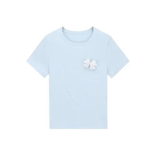 Susan Fang X Victoria's Secret SUSAN FANG Co branded Model T Shirts Women's Blue