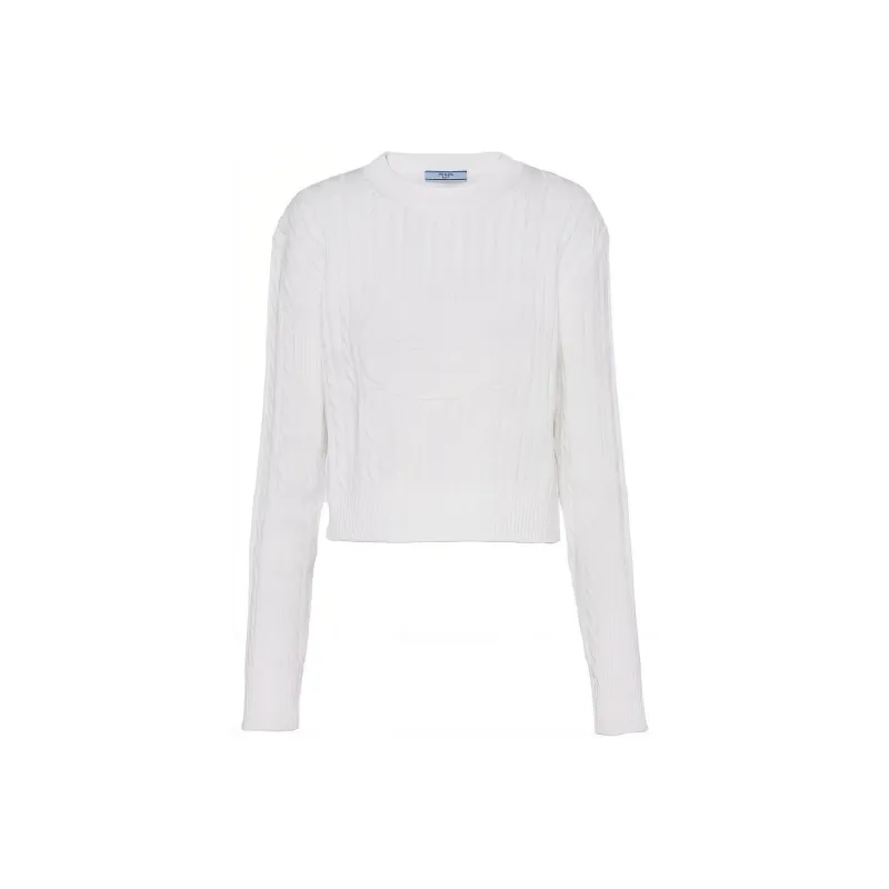 PRADA Logo intarsia Cable knit Jumper-0