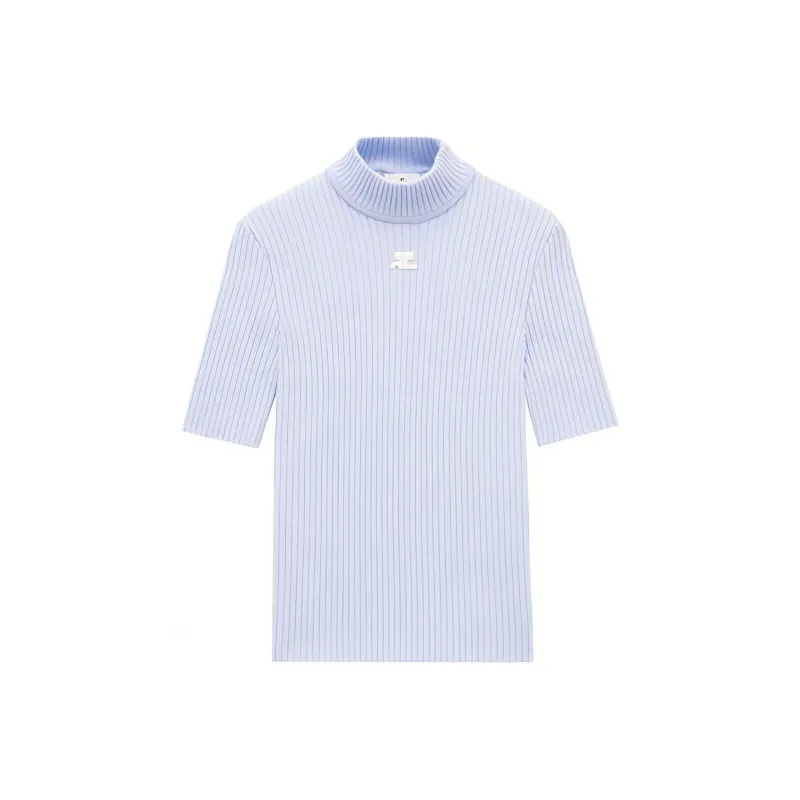 COURREGES Reedition Short Sleeved Ribbed Jumper-0