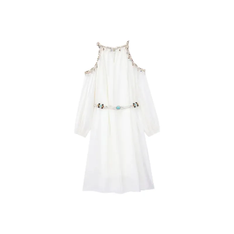 PLANE DRIFT Long Sleeved Dress Women's Apricot-1