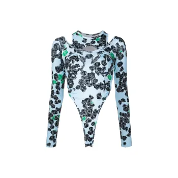 NATASHA ZINKO Rose print Long sleeved Bodysuit